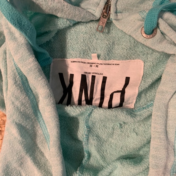 Victoria secret PINK size medium mint blue zip up - Picture 3 of 3